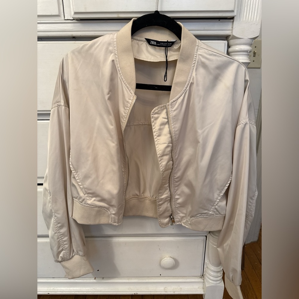 Zara Beige Bomber Jacket for Women